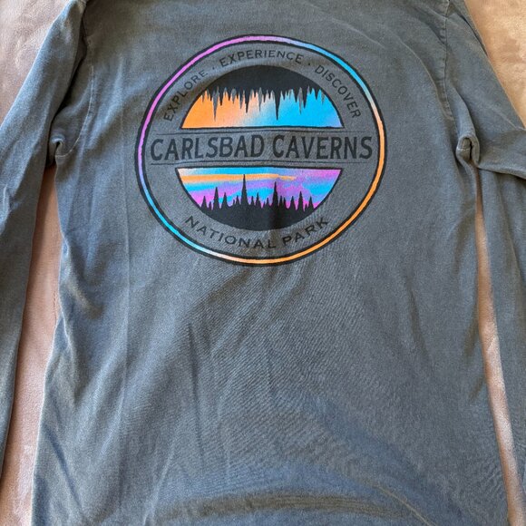 Carlsbad Caverns Grey and Neon Long Sleeve T Shirt - Picture 4 of 4